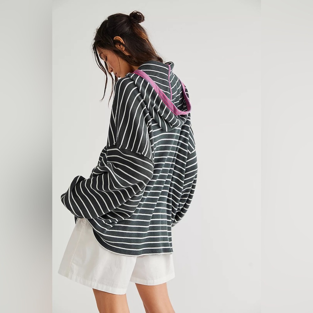 Free People We the Free Radical Thermal Hoodie small waffle knit